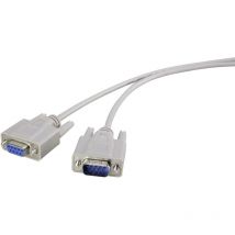 Seriell Verlängerungskabel [1x D-SUB-Stecker 9pol. - 1x D-SUB-Buchse 9pol.] 2.00 m Beige - Renkforce