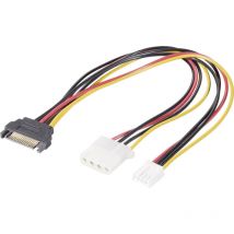 Strom Y-Kabel [1x SATA-Strom-Stecker 15pol. - 1x IDE-Strom-Buchse 4pol., Floppy Stecker 4p - Renkforce