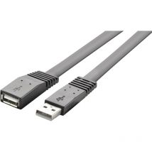 USB-Kabel usb 2.0 usb-a Stecker, usb-a Buchse 1.00 m Schwarz hochflexibel RF-4087404 - Renkforce