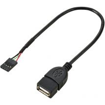Usb-kabel Usb 2.0 Pfostenstecker 4pol., Usb-a Buchse 0.20 M Schwarz Rf-5719746 - Renkforce