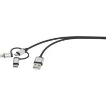 Renkforce USB-Kabel USB 2.0 USB-A Stecker, USB-C Stecker, USB-Micro-B Stecker, Apple Lightning Stec
