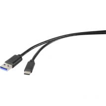 USB-Kabel usb 3.2 Gen1 (usb 3.0 / usb 3.1 Gen1) usb-a Stecker, usb-c Stecker 0.30 m Schwa - Renkforce