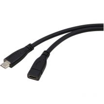 Renkforce - USB-Kabel usb 3.2 Gen1 usb-c Stecker, usb-c Buchse 1.00 m Schwarz RF-5720414