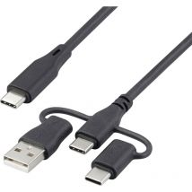 USB-Ladekabel usb 2.0 usb-c 1.50 m Schwarz RF-6615908 - Renkforce