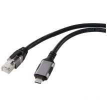 Renkforce - usb, réseau informatique Câble adaptateur [1x usb-c mâle - 1x RJ45 mâle] 3.00 m connecteur aluminium