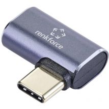 Renkforce - USB4 Adaptateur [1x USB4 mâle - 1x usb-c femelle] 40 GBit/s coudé à 90° vers la gauche, connecteur alumini