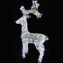 Cosedacasa - Renna Illuminata per Decorazioni Natalizie da esterno 190 luci led bianco freddo da Giardino terrazzo balcone locali commerciali