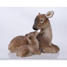 Renna innevata con glitter 39x55x45 cm