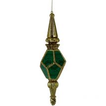 Sphère en résine verte 6,3x6,3x23,1 cm