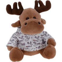 Renne en peluche avec un pull, 20 cm