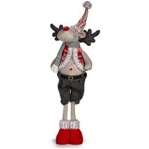 Reno de navidad 13 x 65 x 18 cm rojo gris