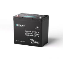 Renogy - 12V 100Ah LiFePO4 Mini Size Lithium Battery, Up to 5000+ Deep Cycles, 100A Upgraded bms, 300A Peak Discharge W/Low Temp Protection, Compact