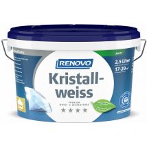 Premium Wand- und Deckenfarbe Kristallweiss matt 2,5 Ltr. - Renovo