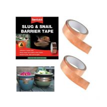 Rentokil - Chemical Free Slug Snail Repellent Adhesive Plant Pot Copper 4M Tape X2