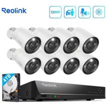 Reolink - 6K 12MP Kit de Surveillance,Détection de Personne/Véhicule,Audio Bidirectionnel,Vision Nocturne en Couleur,16CH 4To nvr et Caméra ip PoE 8X