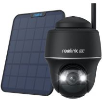 Reolink - Reolin 4K Caméra de surveillance avec solaire sans fil, panoramique et inclinable avec projecteurs, 4K Caméra Noir+ Panneau Solairek 4K