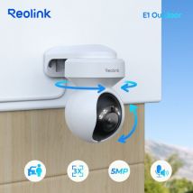 Reolink - Caméra Surveillance 2K+ 5MP WiFi ptz avec Zoom Optique 3X Détection Personne/Véhicule Suivi Automatique Vision Nocturne en Couleur E1