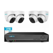 Reolink 5MP Kit di Videosorveglianza PoE, NVR 8CH 4K 2TB con 4 x 5MP Telecamere Esterno di Sorveglianza PoE Impermeabile, Rilevamento Intelligente di