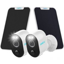 Caméra de Surveillance 2K 4MP 2.4/5 GHz WiFi Batterie,Vision nocturne en couleur,Détection Humaine, Argus 3 Pro +Panneau Solaire, 2 Pack - Reolink
