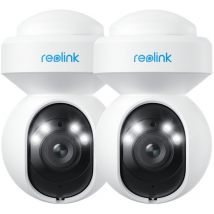 Caméra de Surveillance 2K+ 5MP 2.4/5 GHz WiFi,Pan/Tilt,Zoom optique 3X,Vision nocturne couleur, E1 Outdoor, 2Pack - Reolink