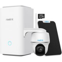 Home Hub avec Argus pt et Panneau Solair Blanc Caméra de Surveillance sans fil 5MP avec Pan&Tilt Vision Nocturne En Couleur - Reolink