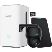 Home Hub avec Argus pt et Panneau Solair Noir Caméra de Surveillance sans fil 5MP avec Pan&Tilt Vision Nocturne En Couleur - Reolink