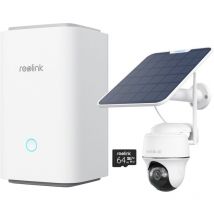 Reolink - Home Hub avec Argus pt Ultra+Panneau Solair Blanc Système de sécurité 4K pt sans fil avec caméras Wi-Fi autonomes