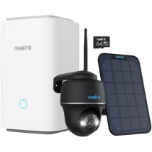 Reolink Home Hub avec Argus PT Ultra+Panneau Solair Noir Système de sécurité 4K PT sans fil avec caméras Wi-Fi autonomes