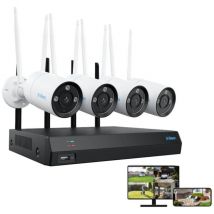 Reolink - Kit de Vidéosurveillance 4K 8MP 2,4/5GHz WiFi 6 Extérieure, Vision Nocturne Couleur, Détection Personne/Véhicule, 12CH 2To nvr et 4X 8MP