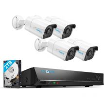 Kit de Vidéosurveillance 4K 8MP Détection de Personne et Véhicule 4K, Disque dur 2To intégré, RLK8-800B4-A - Reolink