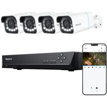 Reolink - Kit Vidéo Surveillance avec 4K 4pcs Bullet Caméra ip PoE et 8CH 2To nvr, Zoom Optique 5X, Vision Nocturne Couleur, Détection