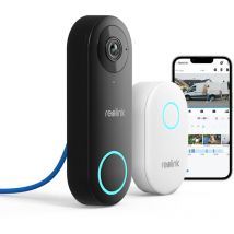 Reolink - Sonnette Vidéo PoE avec Chime, Caméra 2K+ 5MP, Diagonale de 180°, Audio bidirectionnel, détection de Personne, étanche, Visiophone