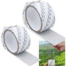 Réparation de Fenêtre,2rouleaux Ruban adhesif reparation moustiquaire Ruban adhésif en fibre de verre Réparation de fenêtre kit,pour Fenêtres Insectes