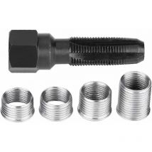 Réparation des bougies d'allumage de 14 mm, 5 Pcs Bougie d'allumage en acier au carbone re-filetage du kit de réparation du kit d'outils avec inserts