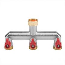 Distributeur 3 voies, 3/4' gz, laiton