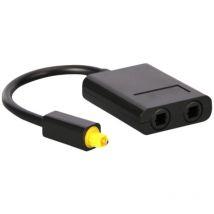 Feiyue - Répartiteur audio optique numérique 1x2, adaptateur audio une entrée vers deux sorties (noir)