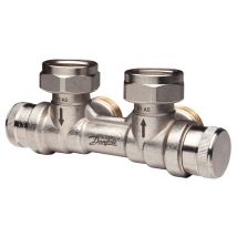 Danfoss - Répartiteur auto-équilibrant rlv-kdv pour radiateur Femelle 3/4 (20/27) mural entrée gauche - raccordement Mâle 3/4 (20/27)