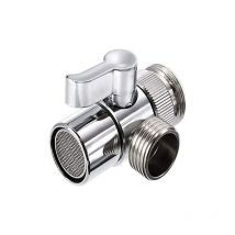 Répartiteur de robinet d'inverseur de valve d'évier en laiton chromé poli pour cuisine, pommeau de douche à main ou robinet d'évier de salle de bain