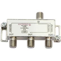 Axitronic – Répartiteur TV 3 directions – Intensité courant, Tension électrique, Sens de pose