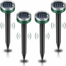 Ymyny - Repelente solar para topos Crediri, paquete de 4, repelente ultrasónico de plagas, control de topos con resistencia al agua IP65, repelente