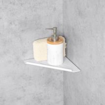 Daske - Estante de esquina para baño, de acero inoxidable, blanco, phusy