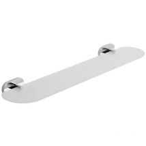 Metaform - Repisa para baño 60 cm de vidrio satinado y metal montaje en pared parete mod. Louise