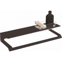 02396081 slim Repisa Toallero Adhesivo Negro Mate - ref: 02396081 - Manillons Torrent