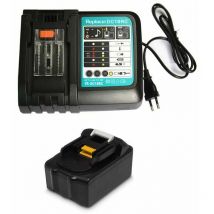 Replacement 14.4V-18V 5.0Ah Akku Chargeur pour Makita Coupe-Herbe DUR181Z Taille-haie Prise européenne DC18RC 3A (avec USB)