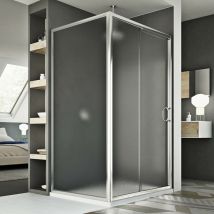 Idralite - Schiebe-duschkabine Strukturglas H 185 Mod. Replay Duo 1 Tür 90x130 Cm
