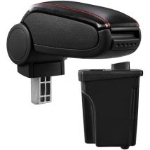 Pro.tec Reposabrazos central para Hyundai I30 gd (a partir de 2012) - apoyabrazos con compartimento - tapizado - polipiel - negro con costuras de