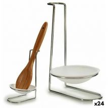 Repose-cuillère argent white polypropylène fer 10 x 18 x 11 cm (24 pcs.)