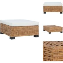 Repose-pied avec coussin Rotin naturel - Repose Pied Jardin - Fauteuil De Jardin - Mobilier De Jardin - Salon De Jardin - Rotin Naturel