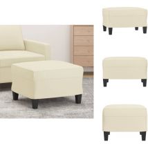 Repose-pied Crème 60x50x41 cm Similicuir - Tabouret - Repose-pied - Pouf - Simili Cuir - Crème