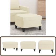 Repose-pied Crème 60x50x41 cm Similicuir - Tabouret - Repose-pied - Pouf - Simili Cuir - Crème